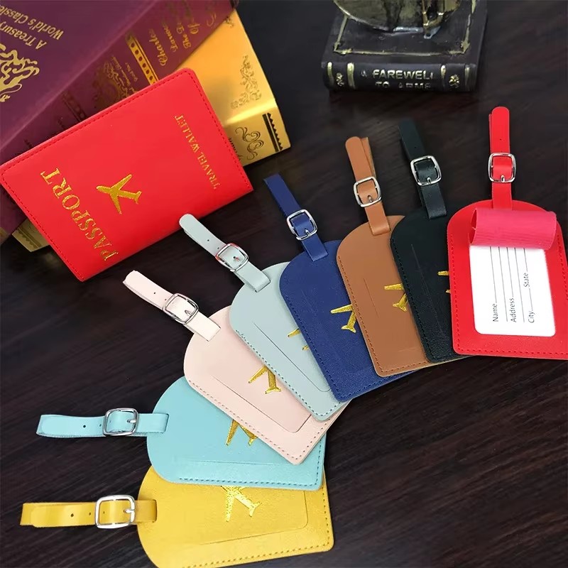 Travel Accessories In Bulk - PU Leather Luggage Tag Passport Holder