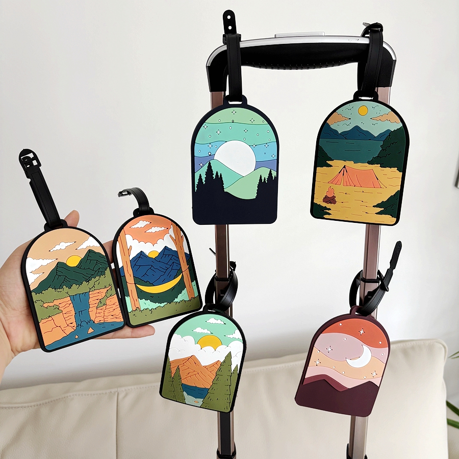 Travel Accessories International - 1/3/6pcs landscape luggage tags, station travel
