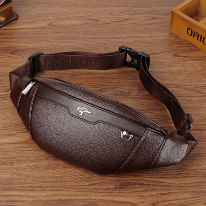 Travel Accessories Men - Business Leather Waist Bag Multifunctional Workout