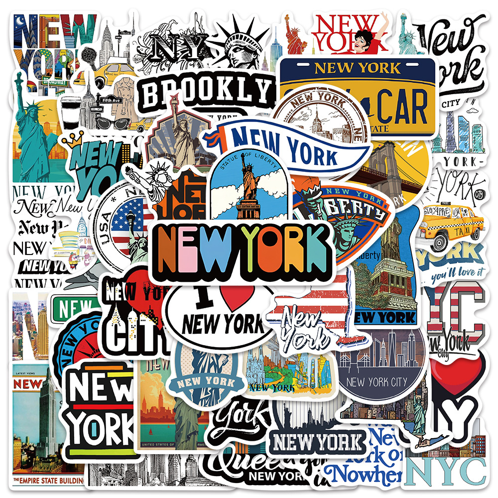 Travel Accessories New York - 10/30/50PCS Cartoon New York City Signs