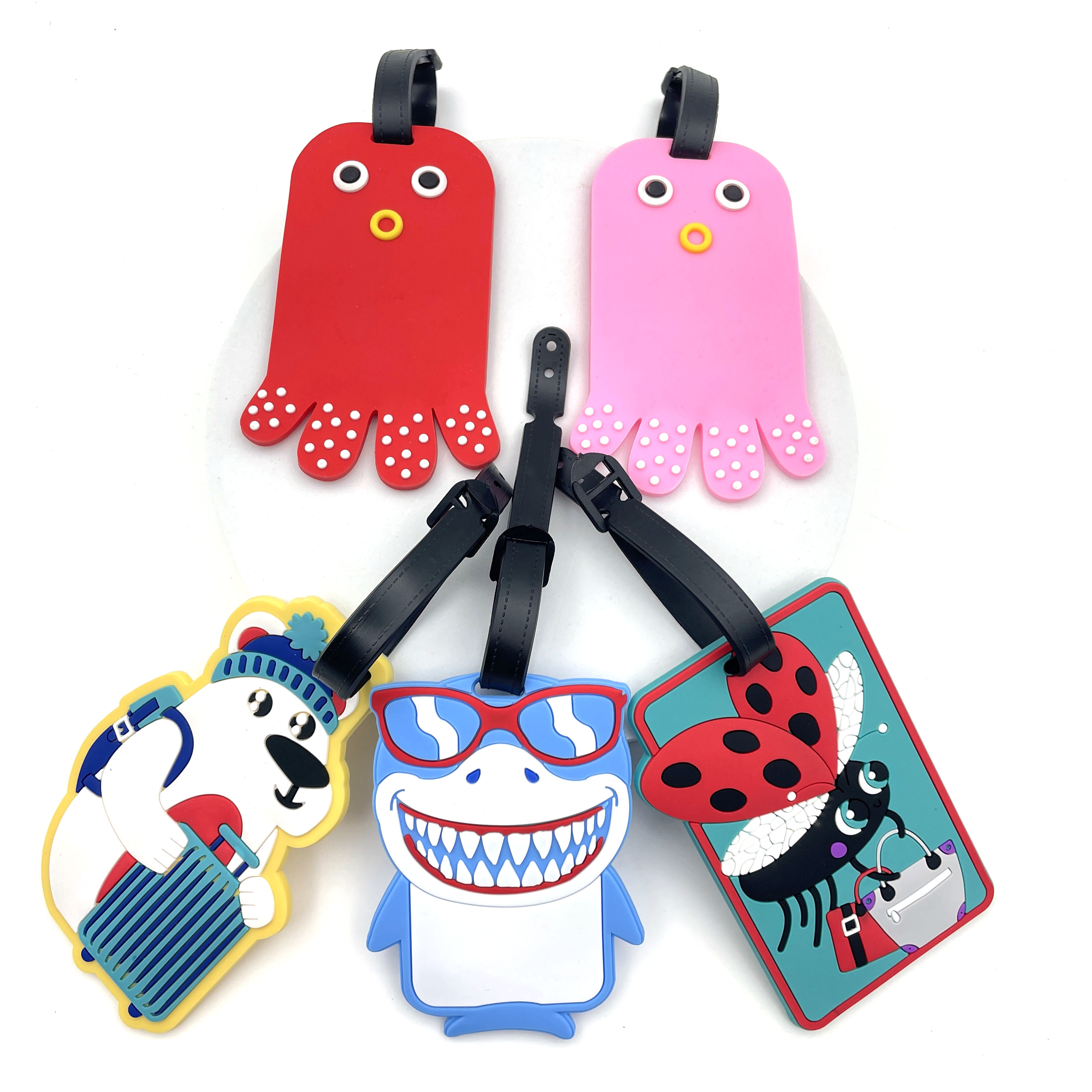 Travel Accessories International - 1PCS Geometric Soft Silicone Luggage Tags