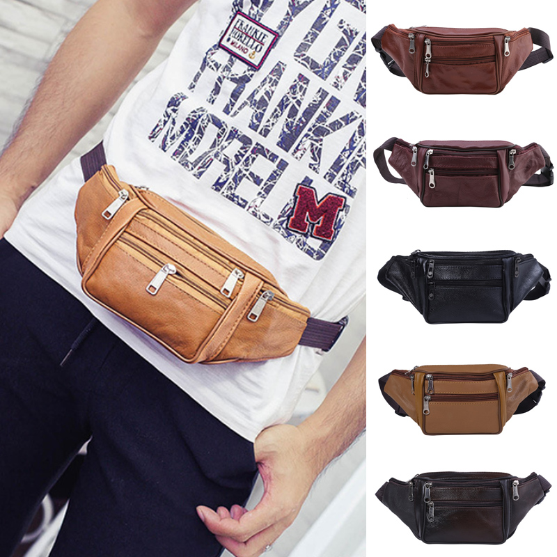 Travel Accessories Men - Fashion Men Genuine Leather Waist Packs