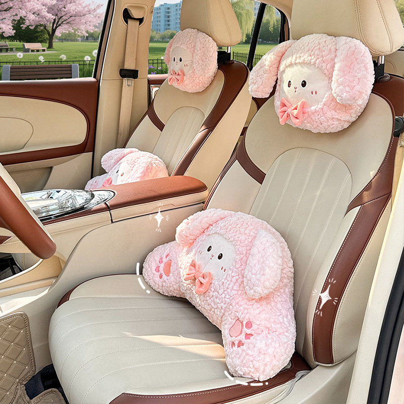 Travel Accessories With Kids - Bunny Car Seat Headrest Pillow Plush