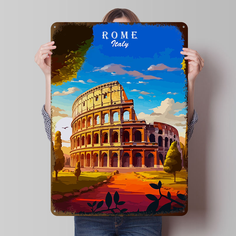 Travel Accessories Rome - Rome Italy Colosseum Travel Art Printed