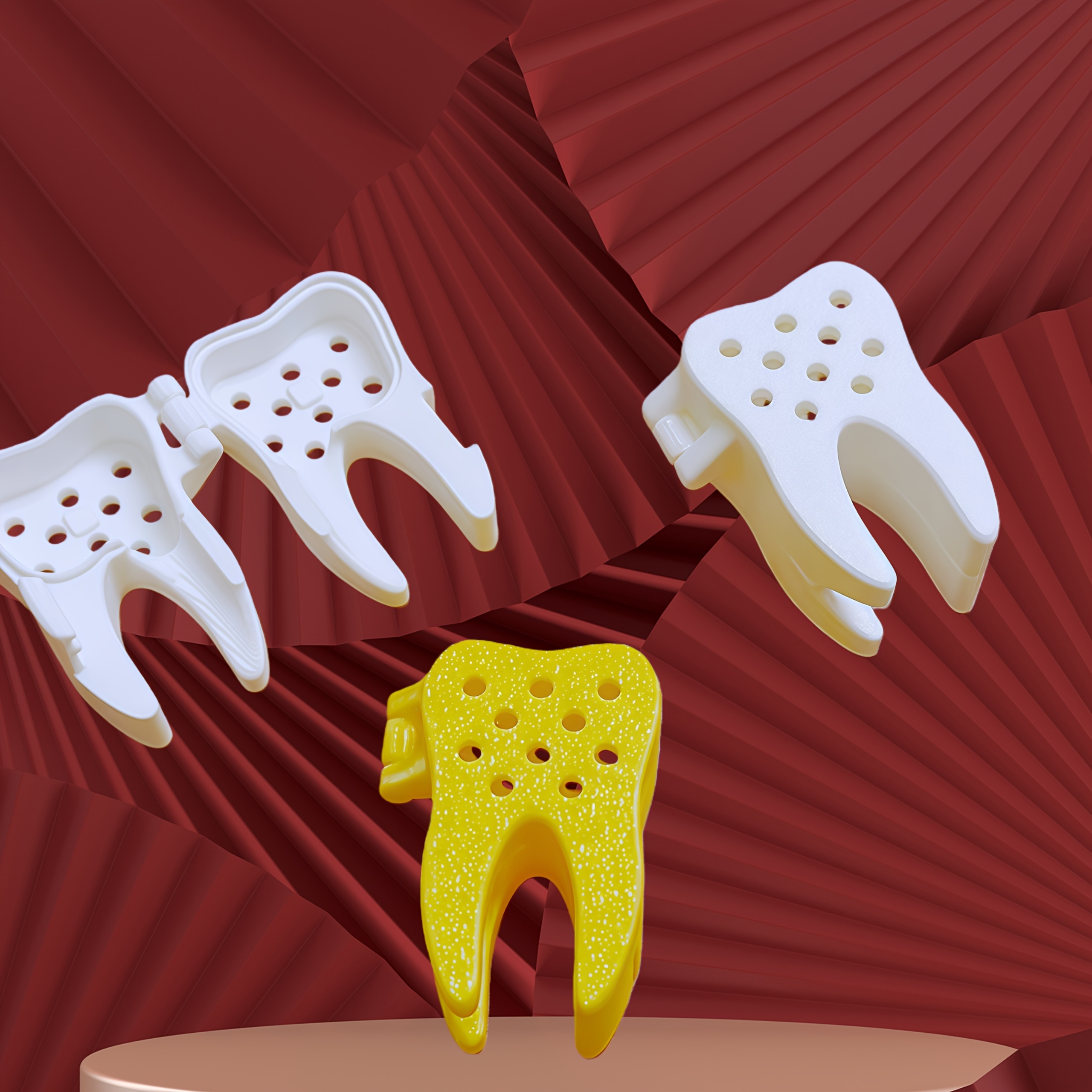 2Pcs 3D Printed Tooth Shaped P - Travel Accessories To 3D Print ulasan dan harga