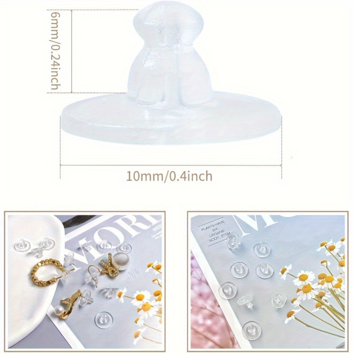 40Pcs Clear Soft Rubber Earrin - Travel Accessories Dropshipping ulasan dan harga