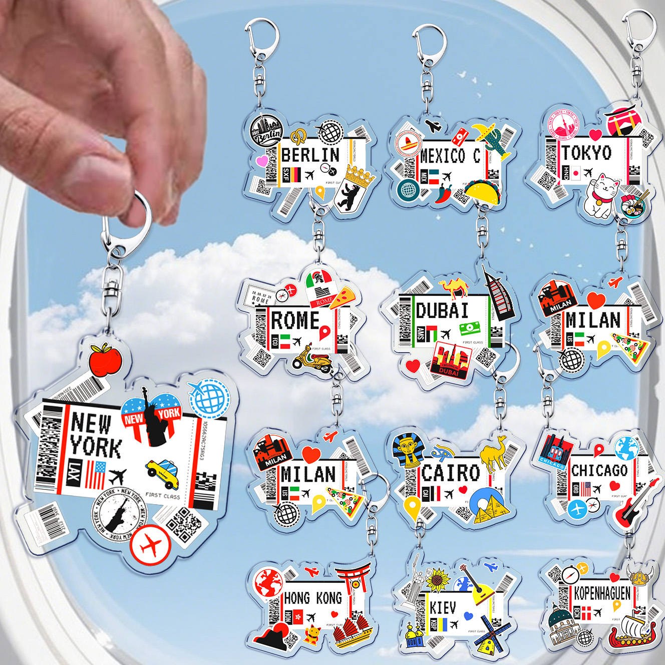 Retro Traveling Plane Keychain - Travel Accessories New York ulasan dan harga