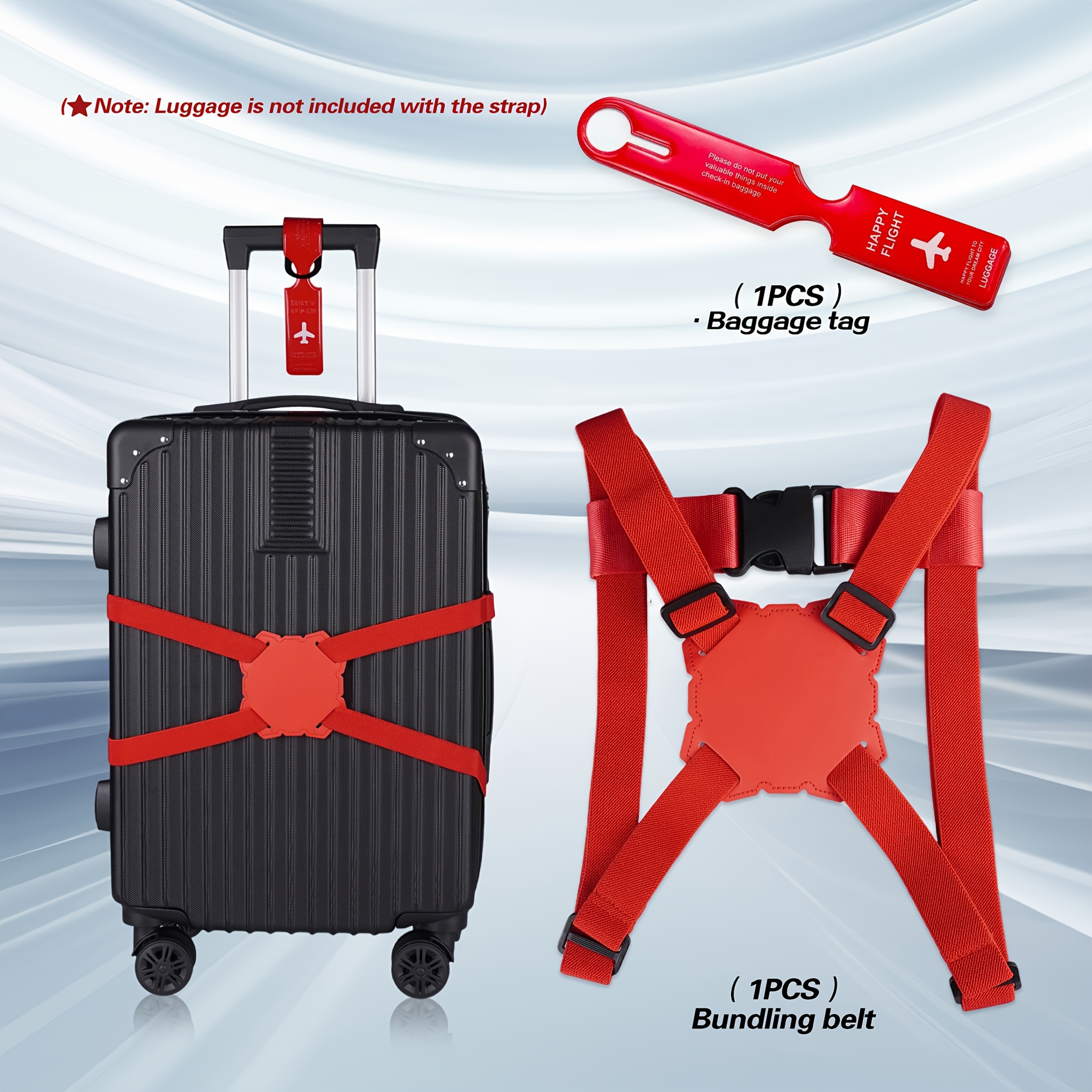 2-Piece Luggage Strap Set + Lu - Travel Accessories In Bulk ulasan dan harga