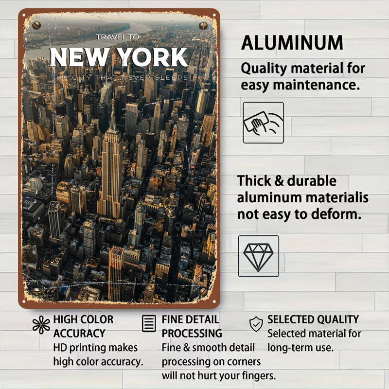 New York Travel Print Metal Si - Travel Accessories New York ulasan dan harga