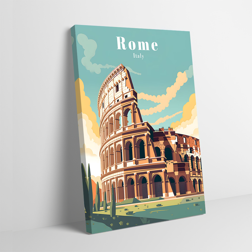 Rome Italy Travel Poster Custo - Travel Accessories Rome ulasan dan harga
