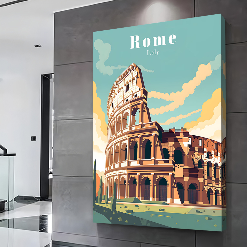 Rome Italy Travel Poster Custo - Travel Accessories Rome ulasan dan harga