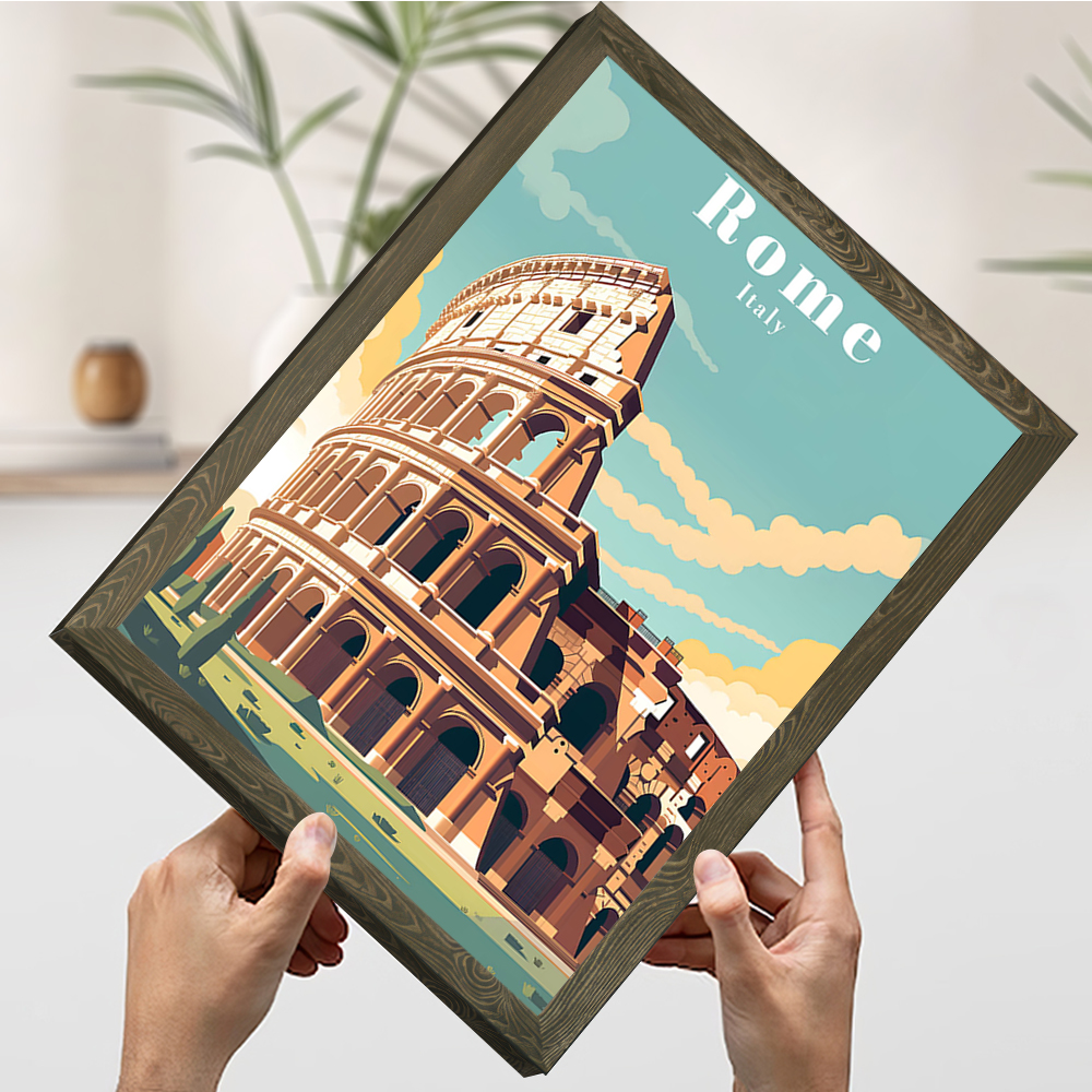 Rome Italy Travel Poster Custo - Travel Accessories Rome ulasan dan harga