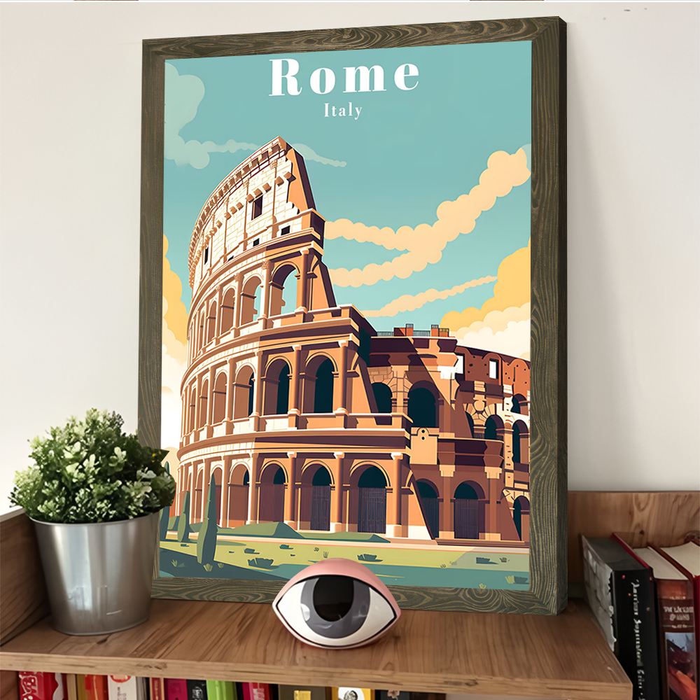 Rome Italy Travel Poster Custo - Travel Accessories Rome ulasan dan harga