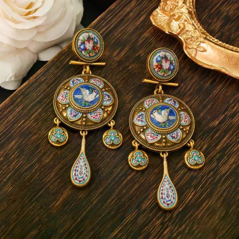 Retro Court-Style Rattle Earri - Travel Accessories Dropshipping ulasan dan harga