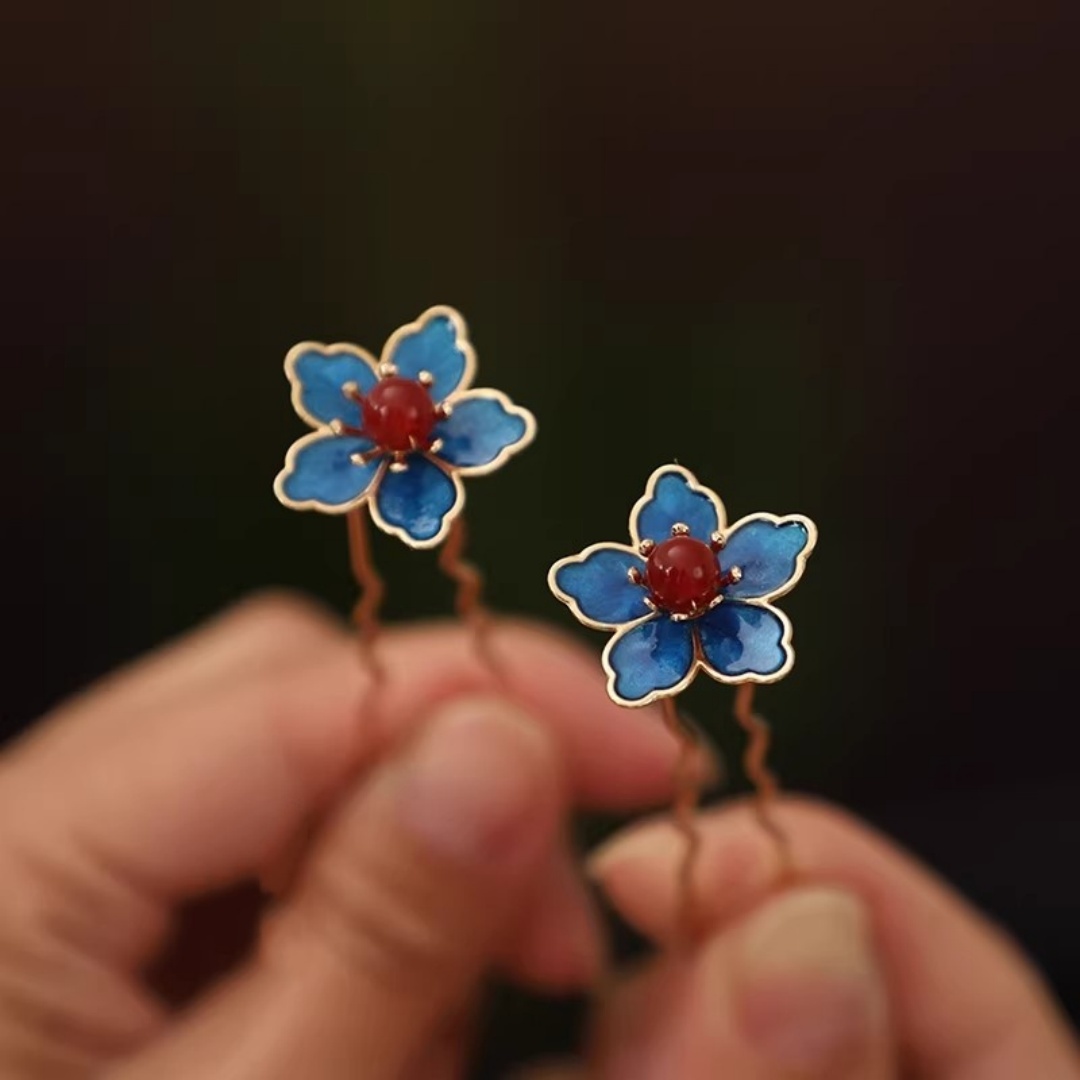 Blue Flower Ancient-Style Hanf - Travel Accessories New ulasan dan harga