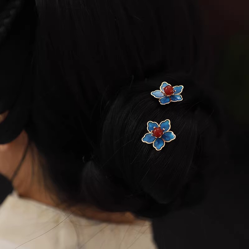 Blue Flower Ancient-Style Hanf - Travel Accessories New ulasan dan harga