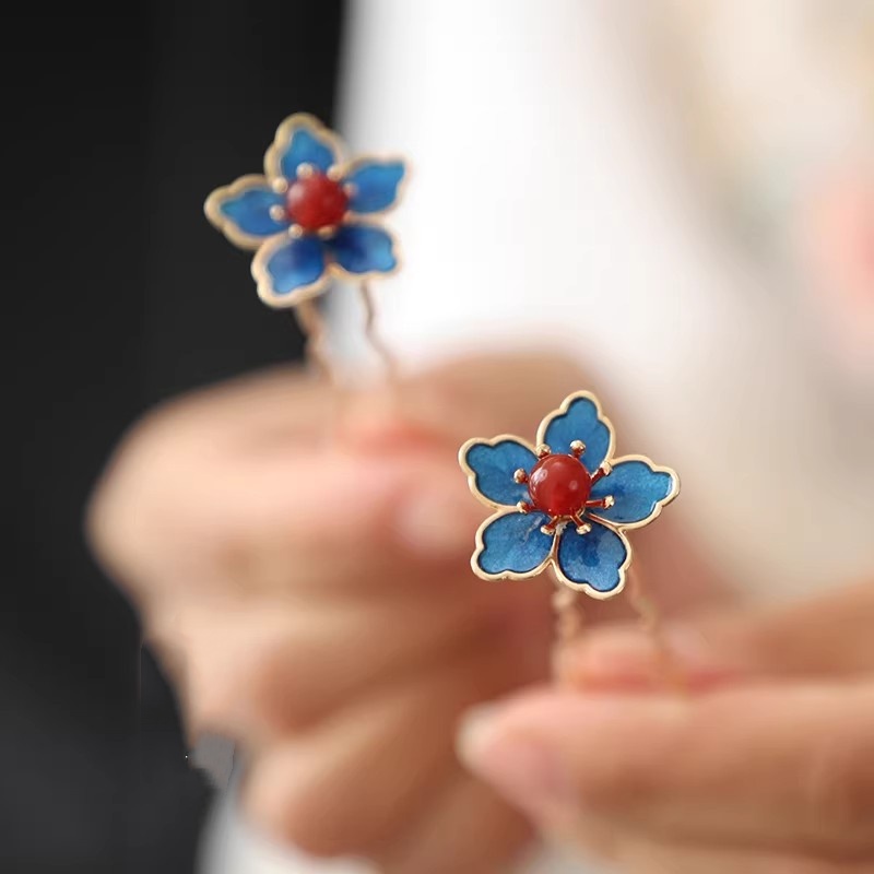 Blue Flower Ancient-Style Hanf - Travel Accessories New ulasan dan harga