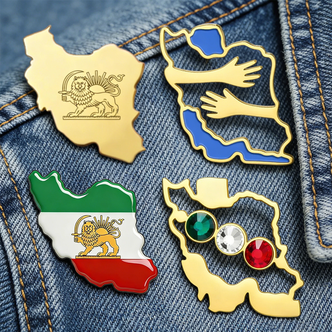 Dawapara Iran Map Shape Brooch - Travel Accessories In Bulk ulasan dan harga