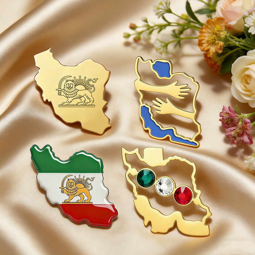 Dawapara Iran Map Shape Brooch - Travel Accessories In Bulk ulasan dan harga