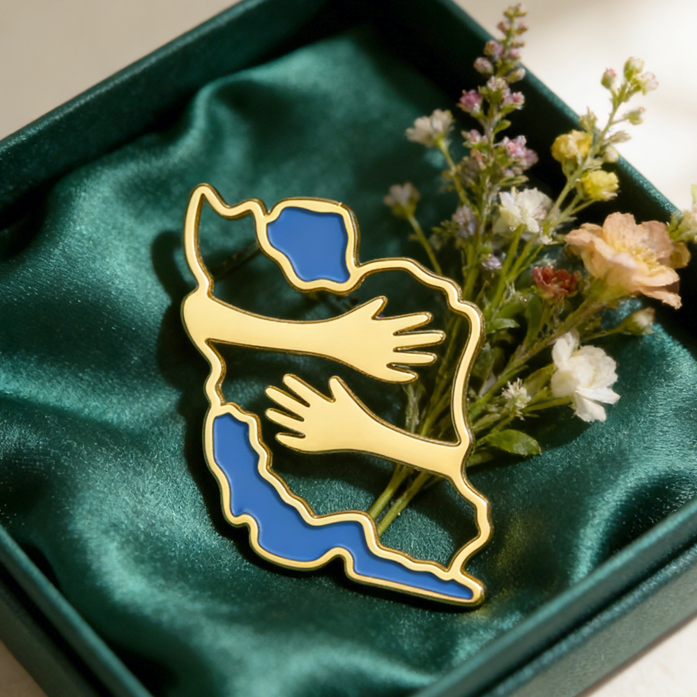 Dawapara Iran Map Shape Brooch - Travel Accessories In Bulk ulasan dan harga