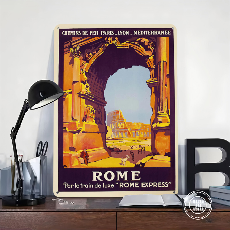 Rome Travel Printed Poster Cus - Travel Accessories Rome ulasan dan harga
