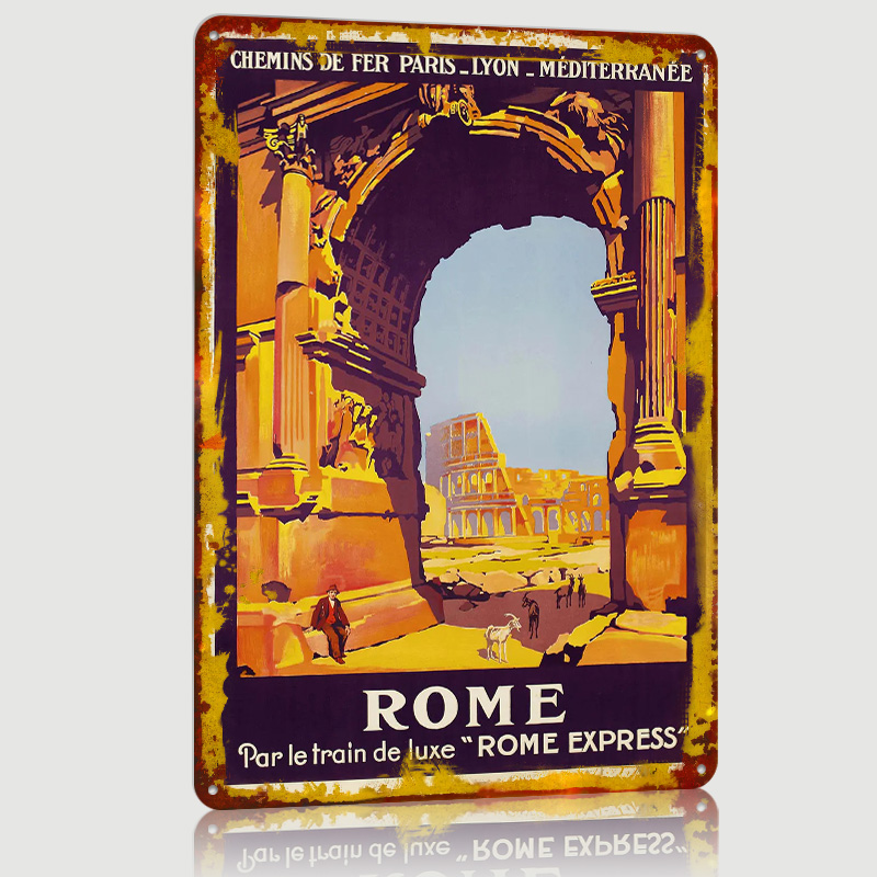 Rome Travel Printed Poster Cus - Travel Accessories Rome ulasan dan harga