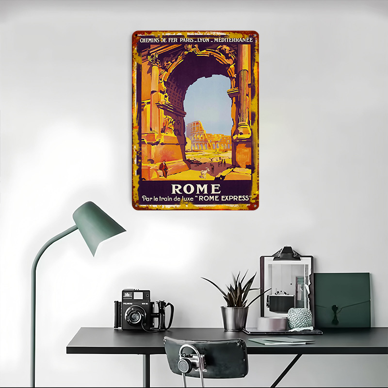 Rome Travel Printed Poster Cus - Travel Accessories Rome ulasan dan harga