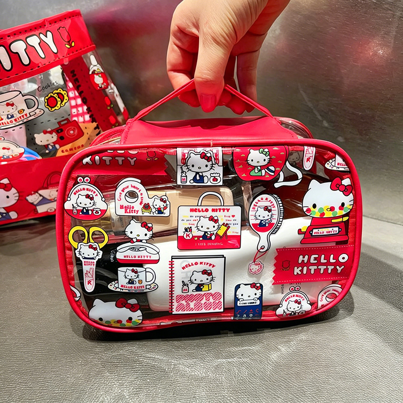 Cute Kitty PVC Cosmetic Bag Wa - Travel Accessories Organiser ulasan dan harga